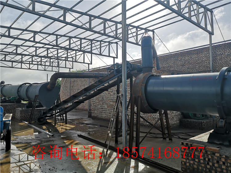有機(jī)肥顆粒生產(chǎn)線有機(jī)肥烘干機(jī)的安裝現(xiàn)場(chǎng)